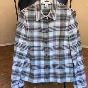 Vintage 90’s Evan Picone Wool Plaid Blazer Jacket Gorpcore 12